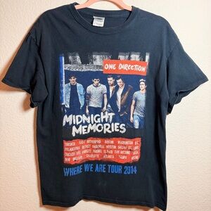 One Direction Midnight Memories Tour 2014 T Shirt M Vintage Band Tee Graphic